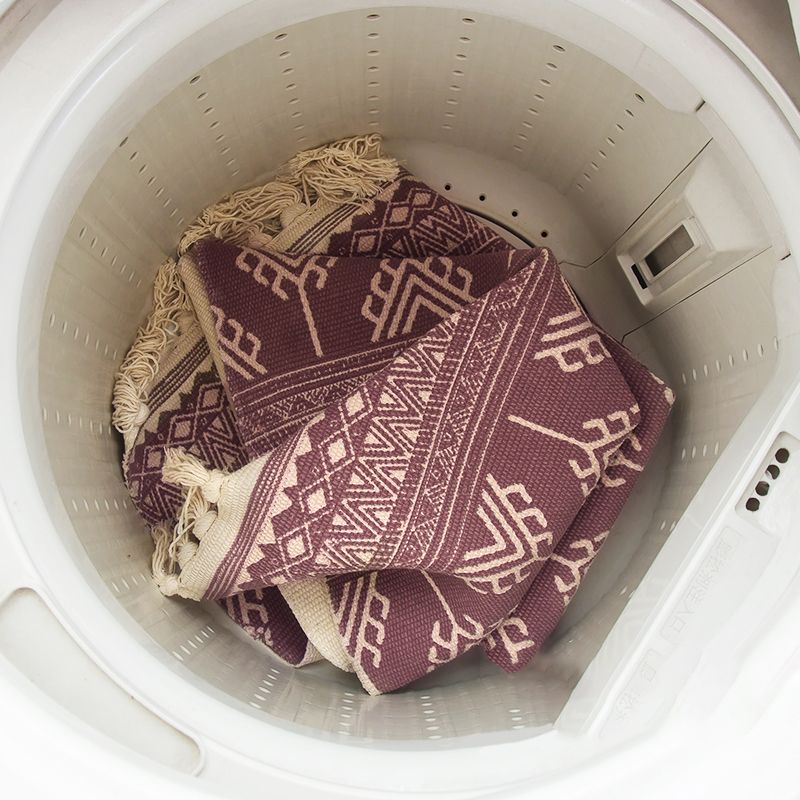 Stylish Boho Chic Rug Multi Color Geometrical Rug Pet Friendly Tassel Rug for Girls Room