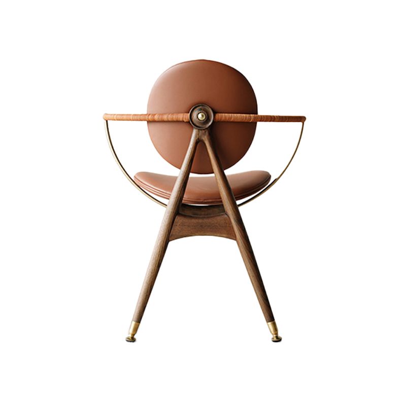 Contemporary Home Dining Chair Leather Upholstered Arm Chair
