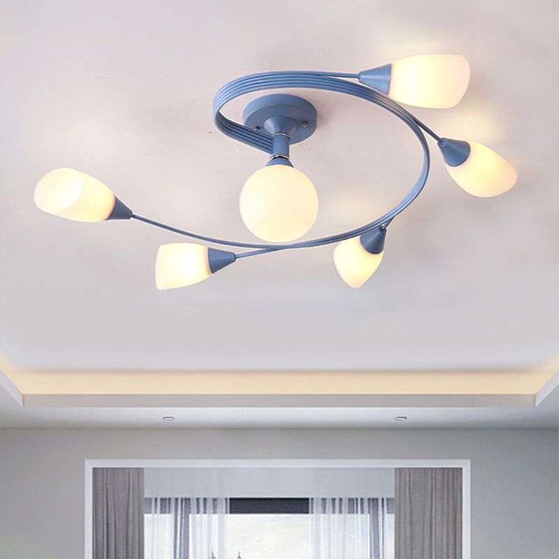 Witte glazen inbouwlamp Moderne stijl Eenvoud Slaapkamerplafondlamp