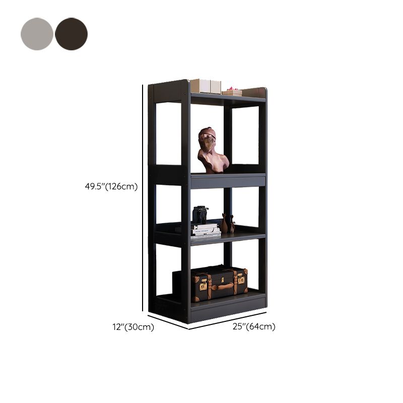 Modern Wooden Bookcase Etagere Open Back Bookshelf with Rectangular Shelves