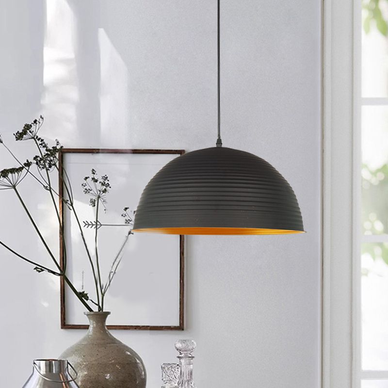 Lampada a sospensione a ciondolo a 1-bulba in oro industriale in alluminio interno appeso per il ristorante