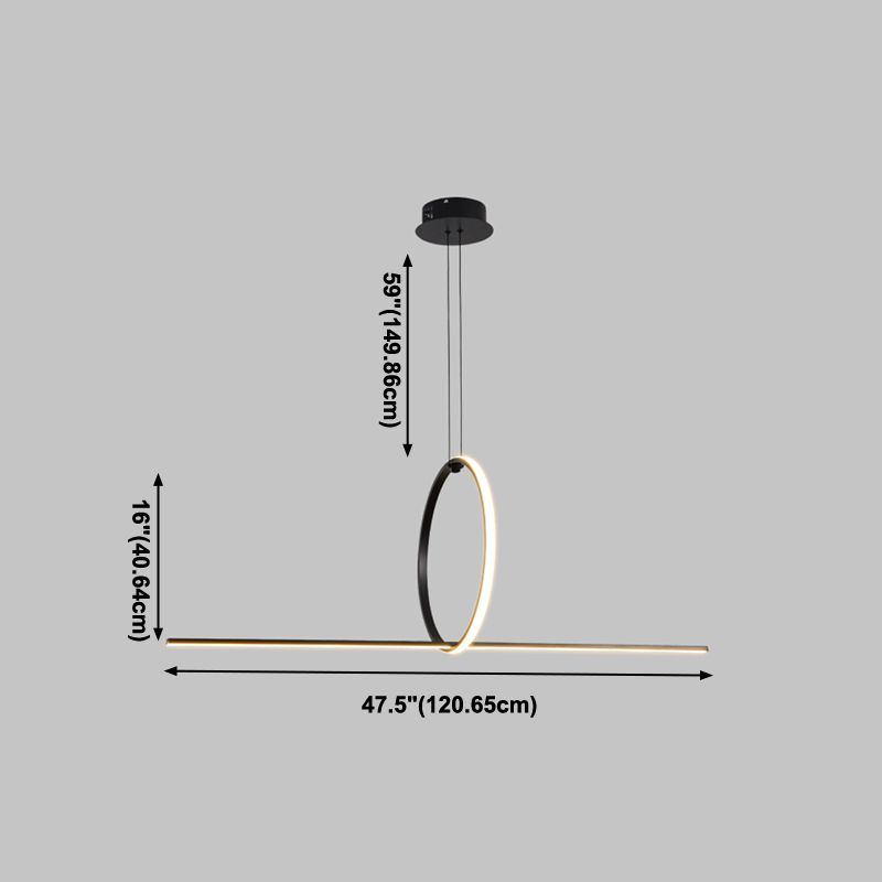 Minimaliste moderne à LED LEDTANT Metal 2 Light Island Light for Dining Room