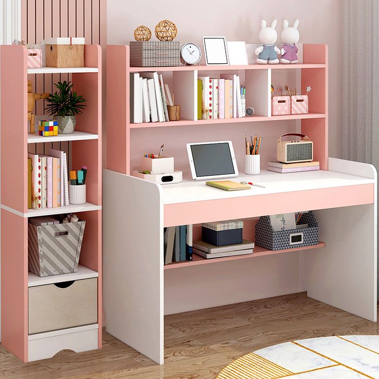 Writing Desk with Storage Shelves Wood Home with Storage Drawer Study Desk