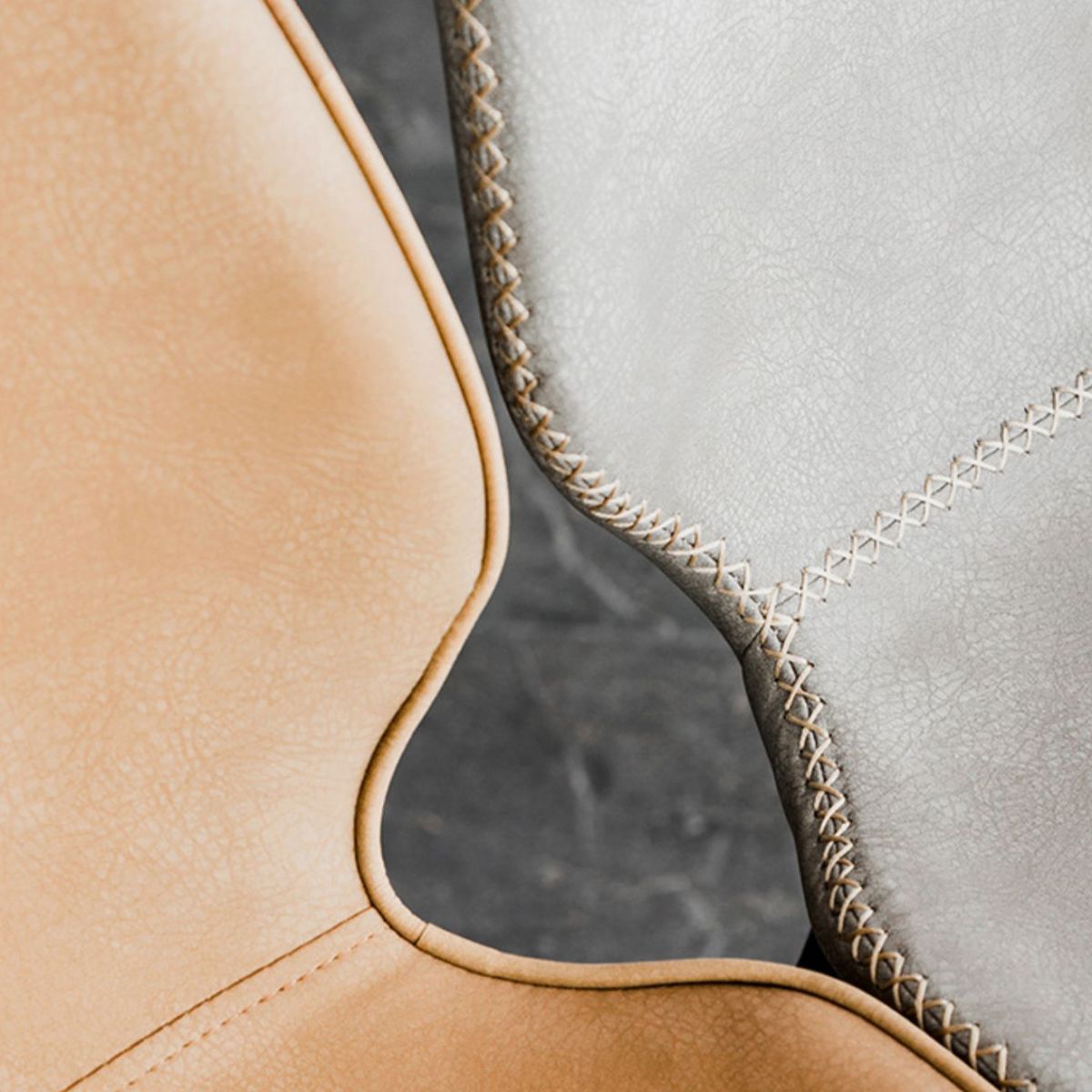 Scandinavian Matte Finish Leather Barstool Footrest Coffee Shop Stool