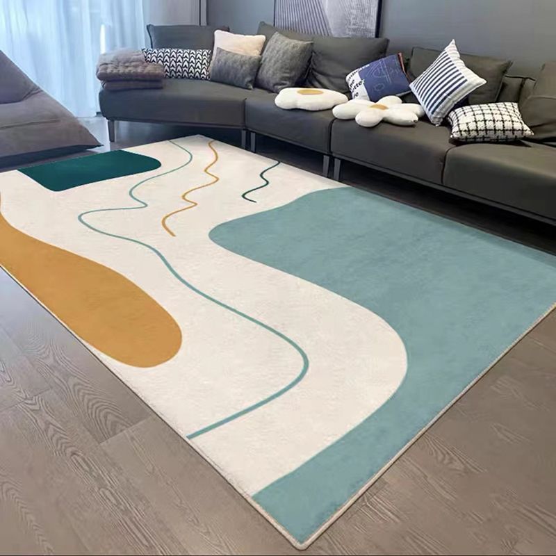 Dark Brown Modern Rug Polyester Color Lump Rug Non-Slip Rug for Living Room