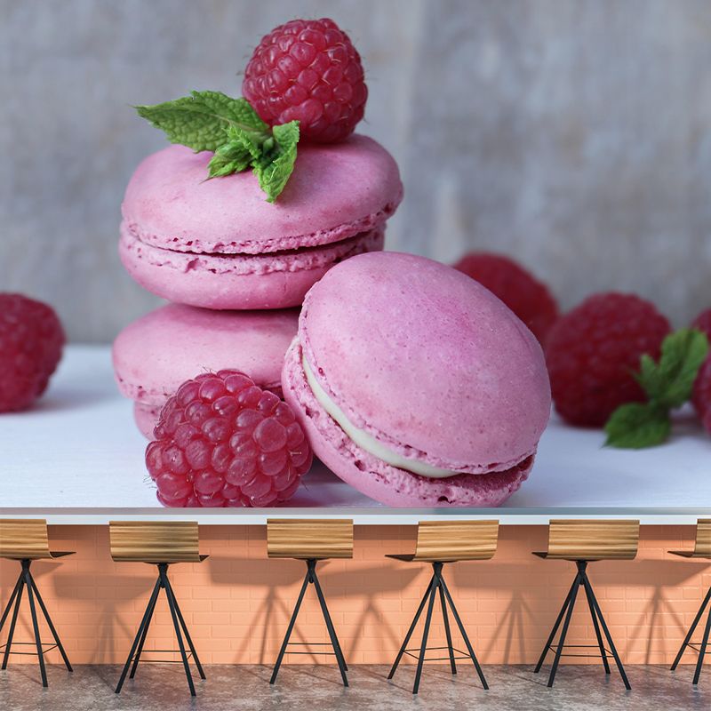 Contemporary Macaron Wall Mural Environment Friendly Wallpaper for Cake Shop