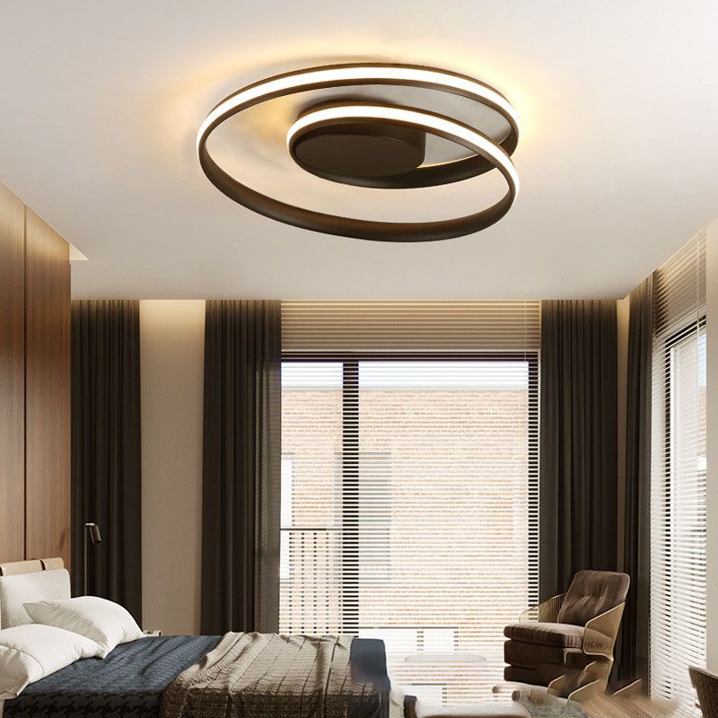 Silica Gel LED Semi Flush Mount in Modern Simplicity Aluminium Linear Ceiling Light for Corridor