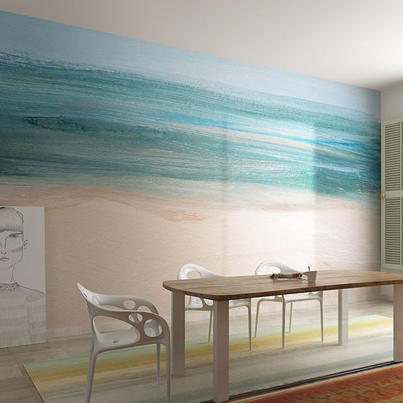 Whole Fresh Wall Murals for Living Room Natural Beach and Sea, Customized Size Available