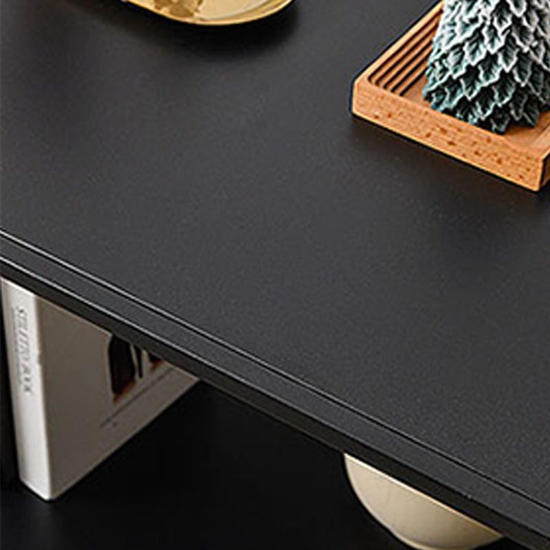 Contemporary Metal Shelf Bookcase Black Etagere Book Shelf for Study Room