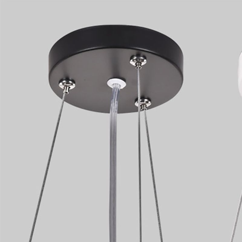 Lampe à la simplicité noire avec des luminaires d'éclairage de pendentif à LED à l'ombre acrylique