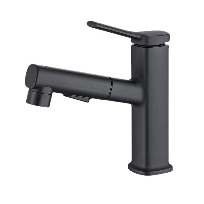 Contemporary Vessel Faucet Pull-out Centerset Faucet with Swivel Spout