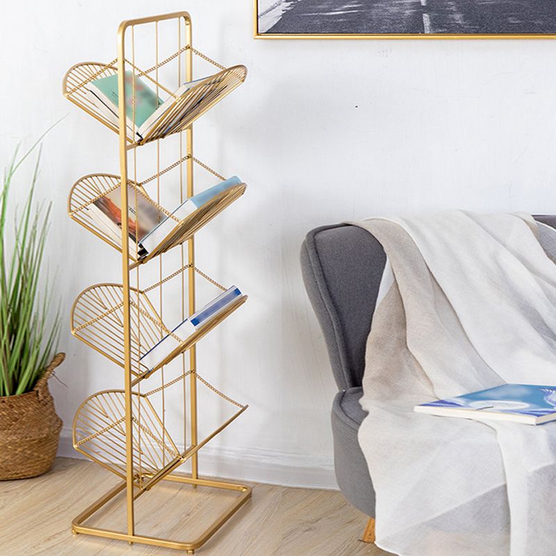 Industrial Geometric Bookcase Metal Book Shelf for Home Office