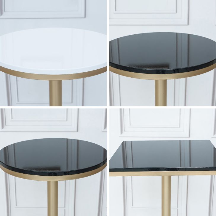 Bar Height Pub Table Glam Metal Pedestal Bar Table for Indoor