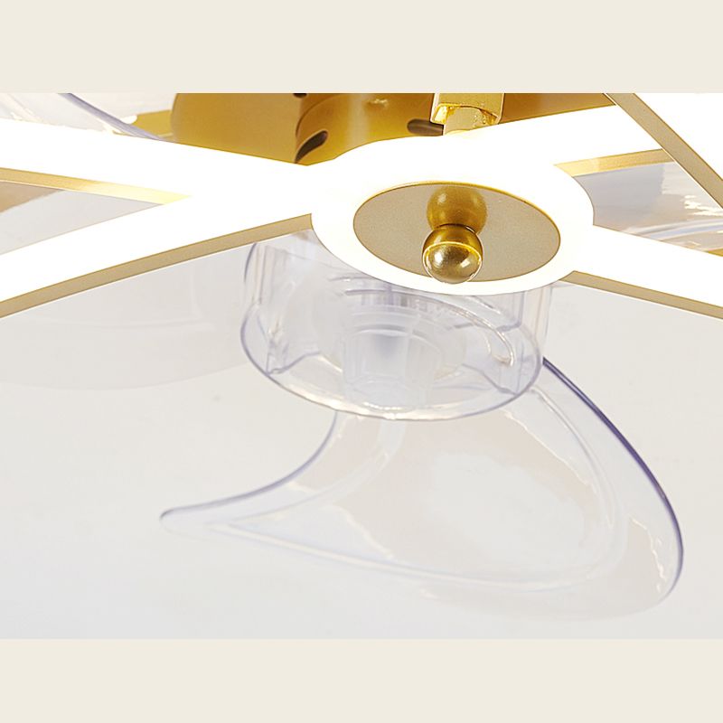 Love Heart LED Ceiling Fan Minimalist Acrylic Kids Bedroom Semi Flush Mount Lamp with Remote