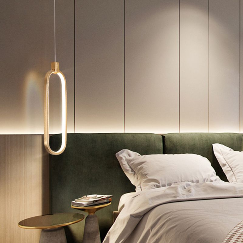 Gold linéaire suspendu luminaire simplicité LED PENDANT METAL LEAU POUR CHAMBRE