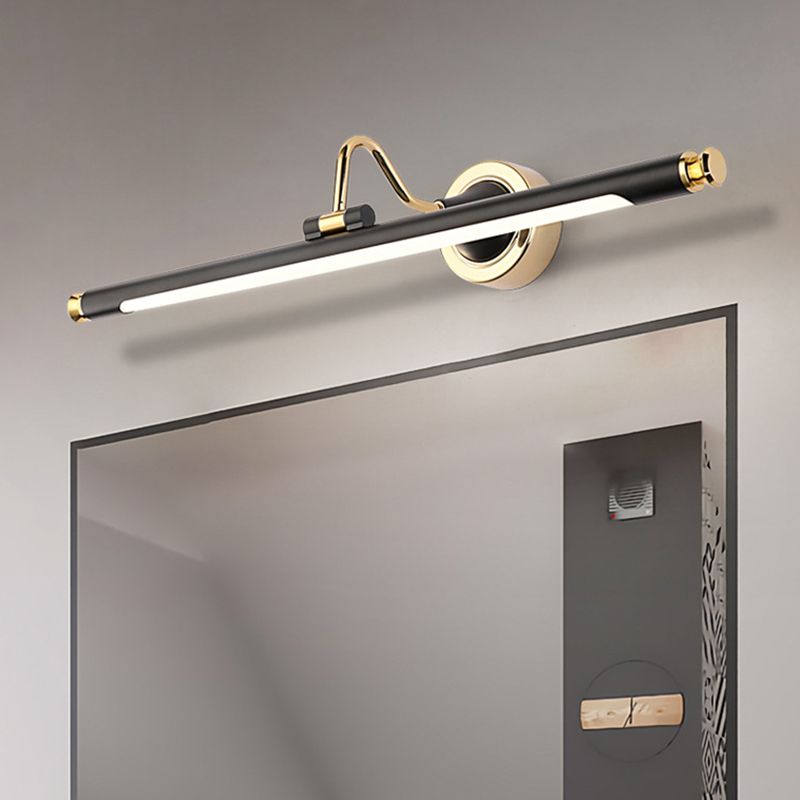 Adjustable Tube Metal Picture Light Vintage Bath Vanity Lighting Fixture in Gold and Black