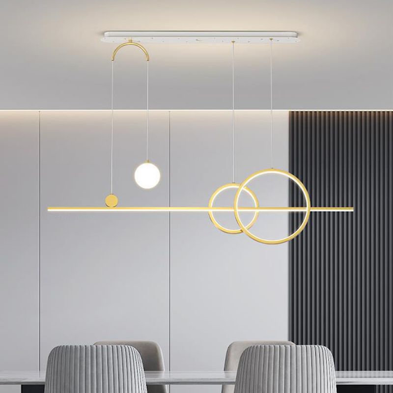 5-Light Modernism Kitchen Island Lighting Golden/Black/Blue LED Island Pendant Lighting