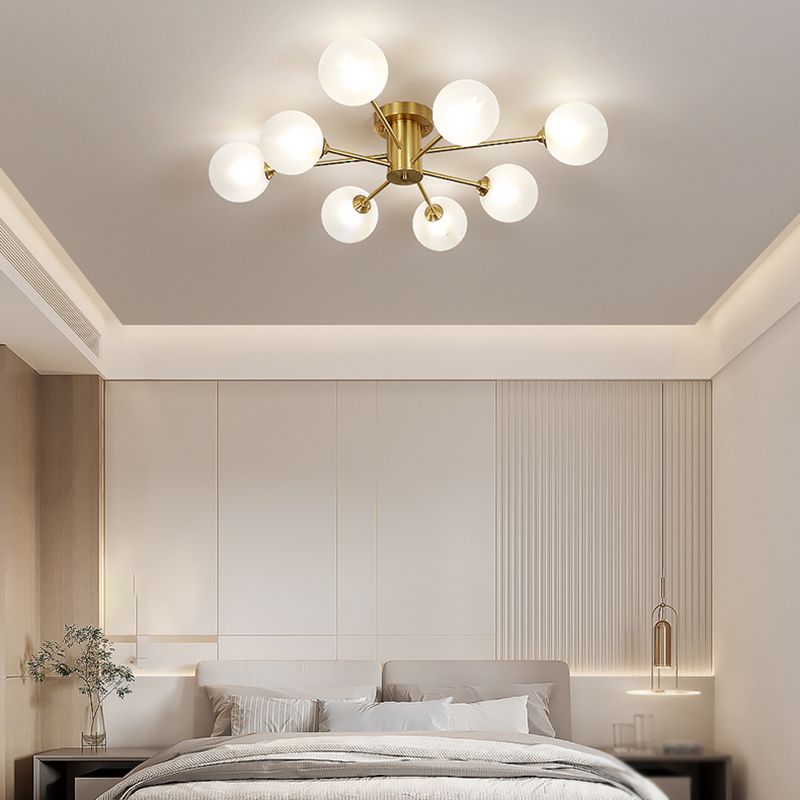 Nordic Style Ceiling Light Glass Shade Ball Shape Ceiling Lamp for Living Room