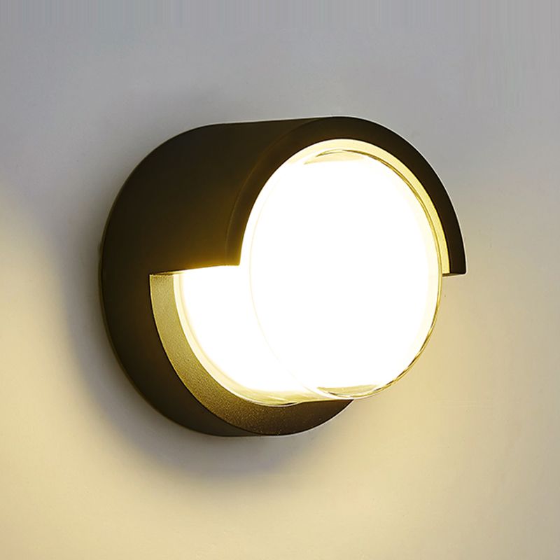Modern Metal Wall Sconce Geometric Shape Wall Light with Acrylic Shade for Courtyard