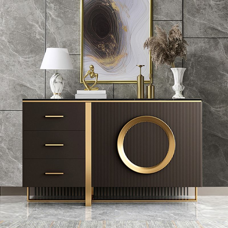 35.43"H Sideboard Glam Style Dining Server with 3 Drawers for Living Room Kitchen