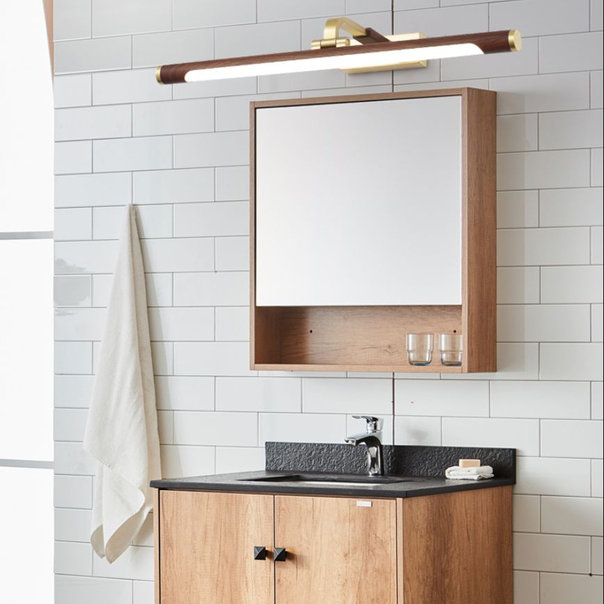 Mount mural linéaire moderne LAMPE MUR MUR-LUMIÈRE DE BOIS 1 LIGHT pour la salle de bain