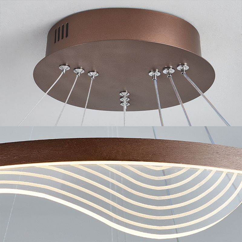 Candelier de niveles acrílicos Elegante LED Minimalista Luz colgante de lámpara para sala de estar