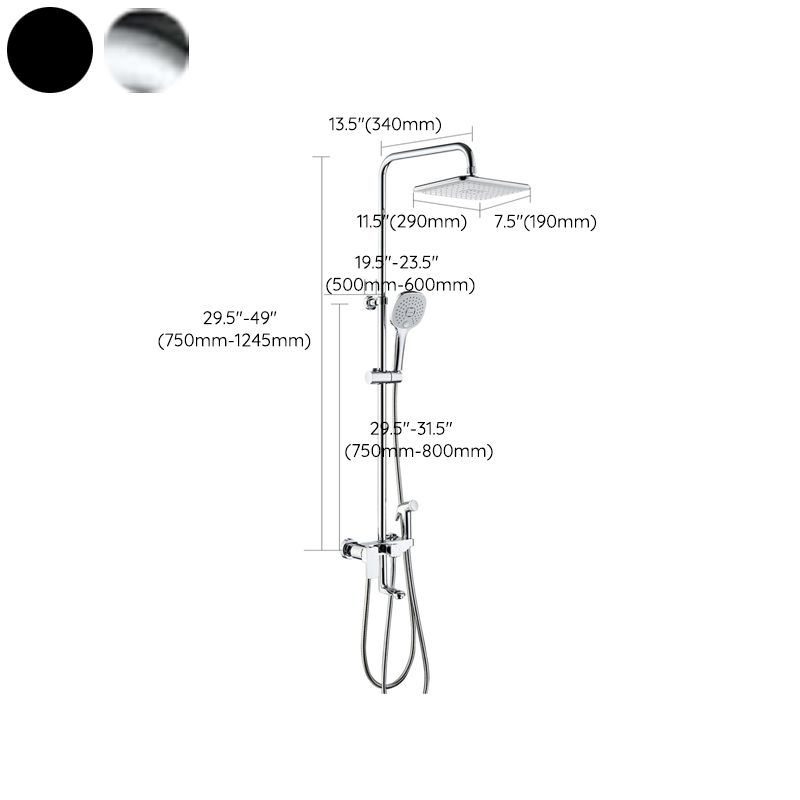 Wall Mounted Shower System Contemporary Adjustable Shower Head Combo