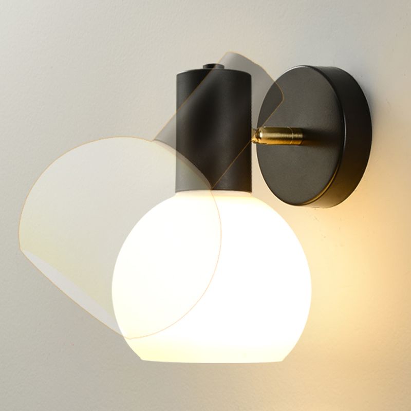 Modern Simple Iron Wall Light Ball Shape Rotatable Wall Lamp for Living Room