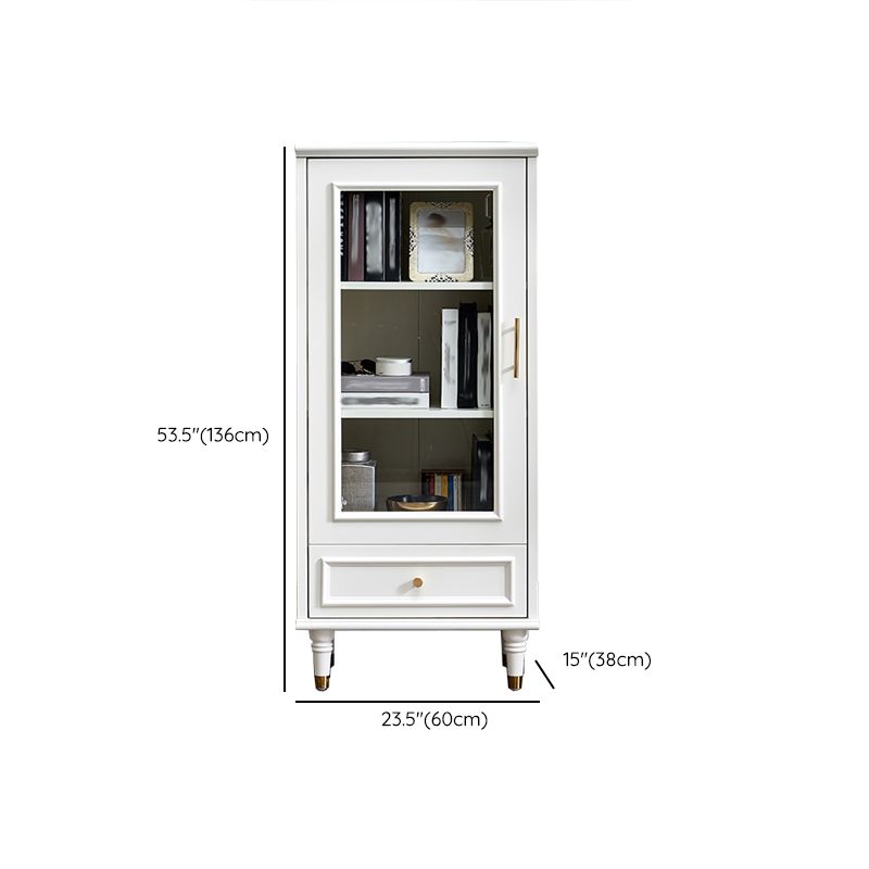Modern Style Bookshelf Closed Back Standard Engineered Wood Bookcase in White