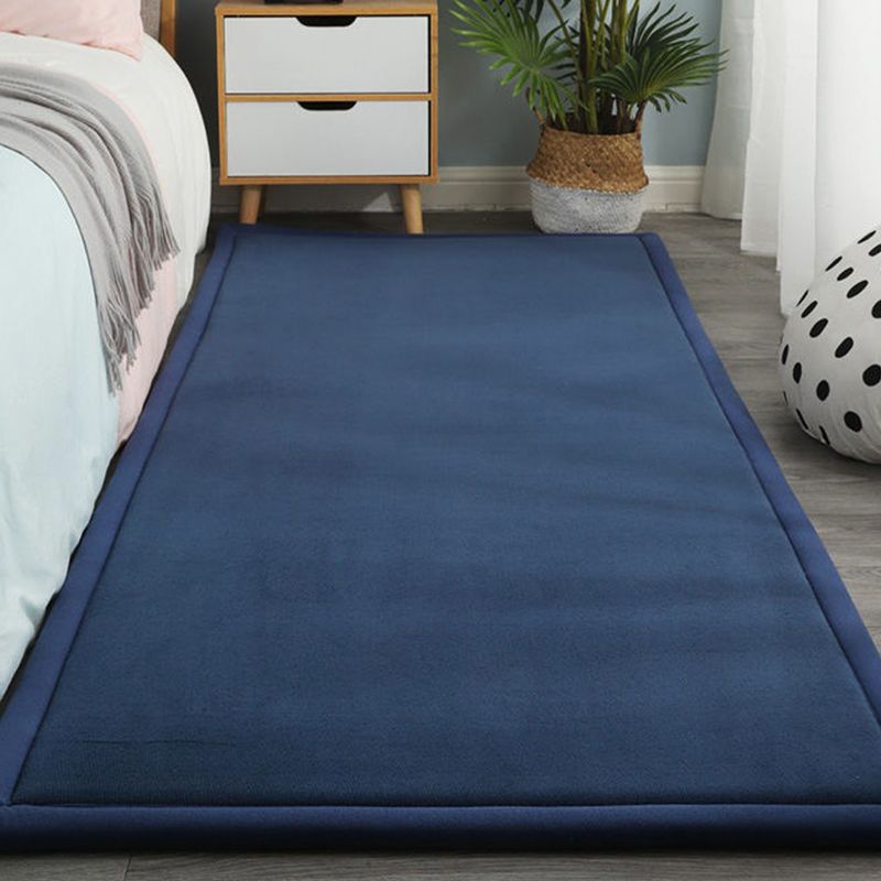 Solid Color Rug Short Velvet Living Room Carpet Polyester Washable Area Rug