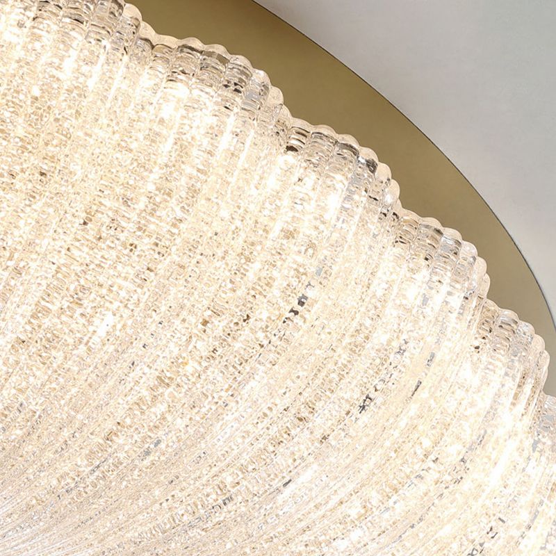 Modern Style Ceiling Mount Light Round LED with Glass Shade for Bedroom