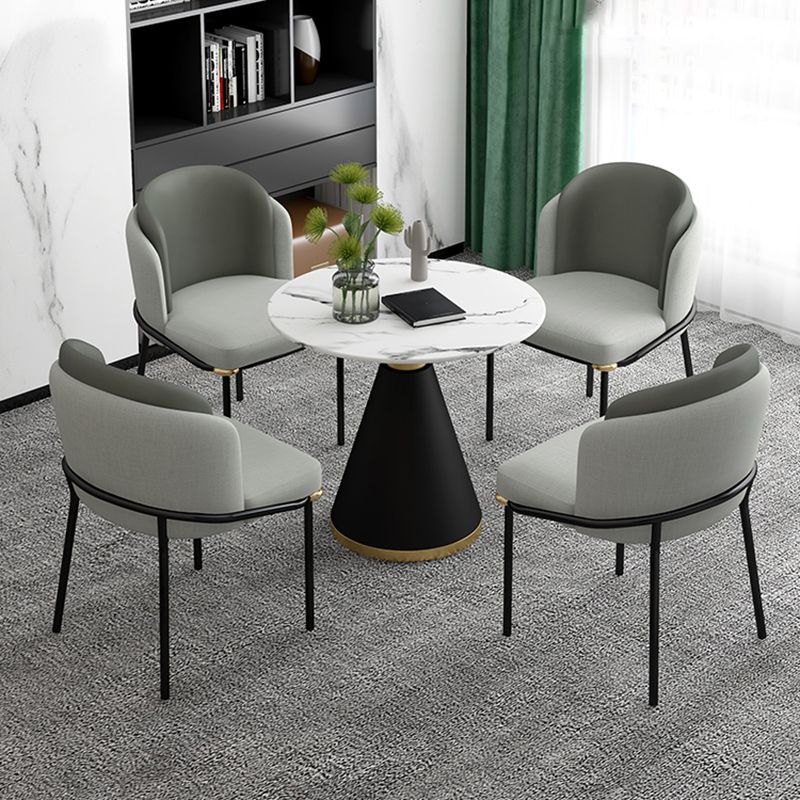 Modern Style Sintered Stone Dining Table Set Round 1/2/5 Pieces Dining Set for Home Use