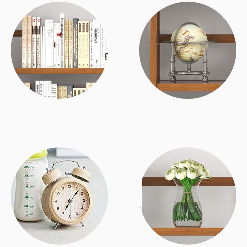 Modern Open Back Ladder Bookshelf Engineered Wood Bookcase with Shelves