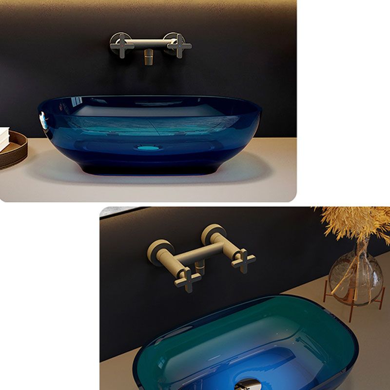 Modern Wash Stand Transparent Solid Color Resin Bathroom Sink(Not Included Faucet)