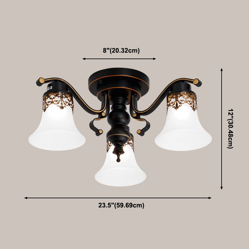 Eenvoudige inbouwplafondlamp Moderne plafondlamp met glazen kap voor woonkamer