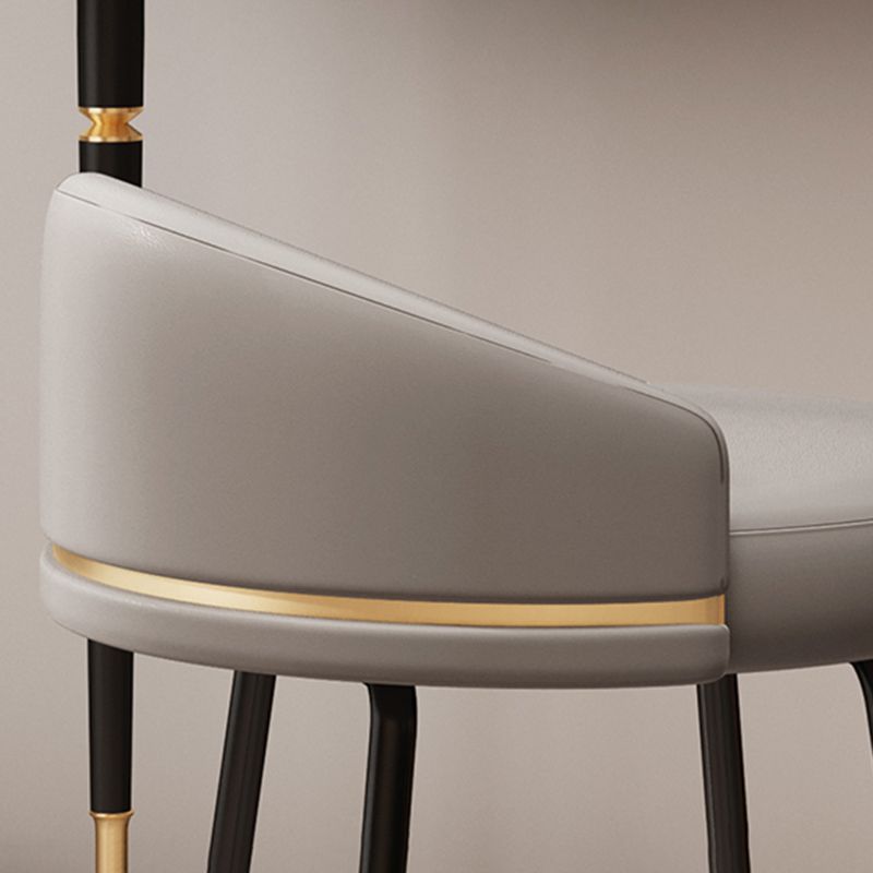 Eigentijdse stijl eetstoelen armloze stoel voor keuken met metalen benen