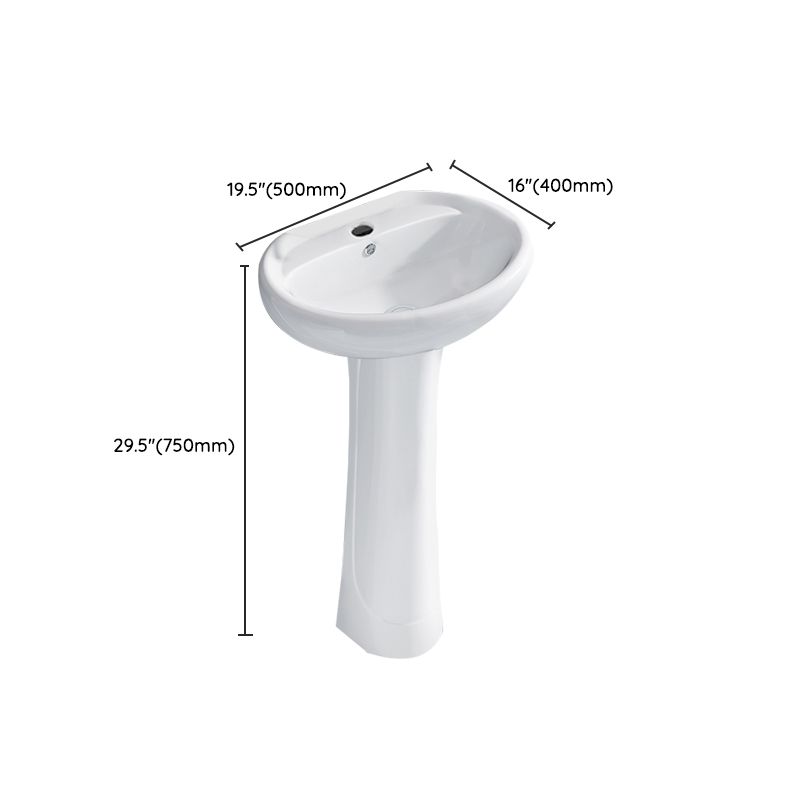Square Pedestal Sink Ceramic Metal Ground Installation Bathroom Sink