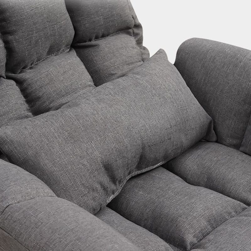 24.80" L x 25.59" W x 37.79" H Linen Convertible Chair Four-Leg Solid Wood Accent Chair