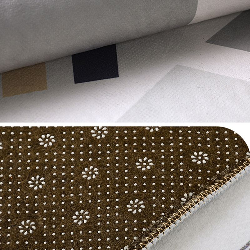 Eklektische Florentiner-Fliesenteppich mehrfarbiger Polyester Teppich Anti-Rutsch-Rückenteppich für Wohnzimmer