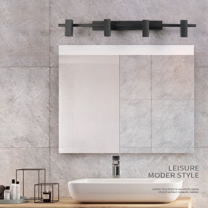 Frosted Black Angle Adjustable Vanity Light Nordic Style Minimalism Aluminum Make-up Mirror Lamp for Bathroom Vanity