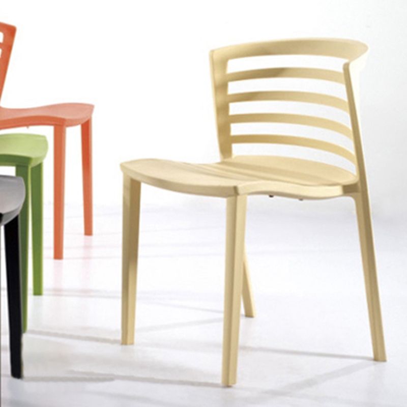 Contemporary Style Armless Chair Plastic Side Chair for Dining Room