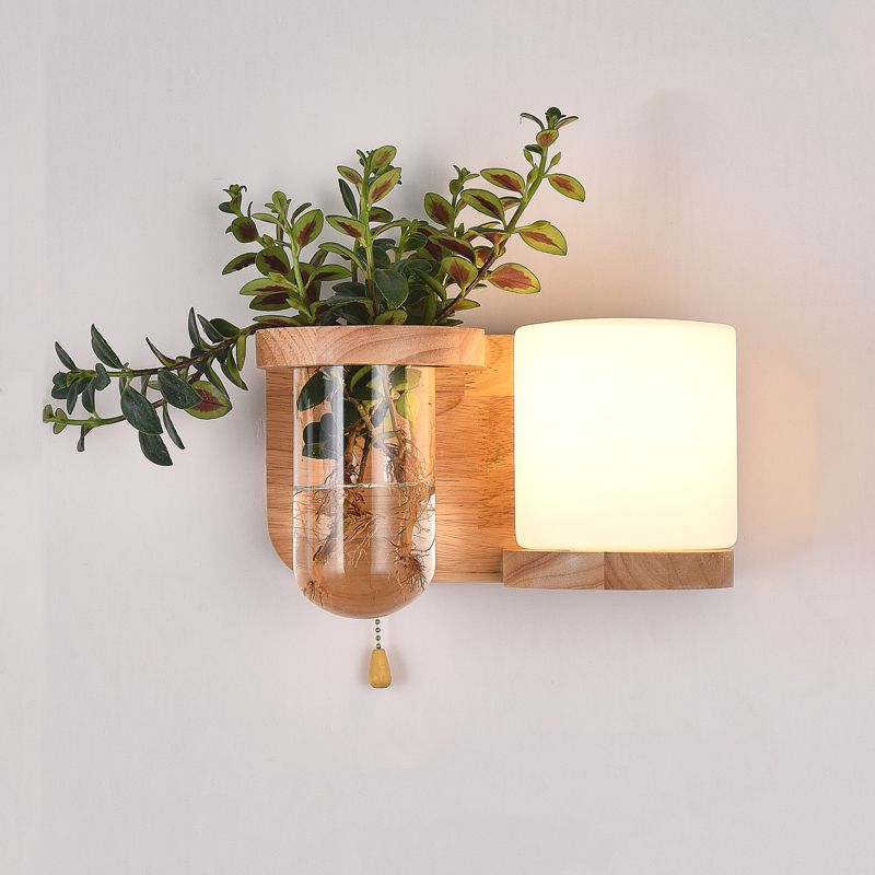 Holzwandleuchte ohne Pflanzen moderne Wandleuchte für das Wohnzimmer
