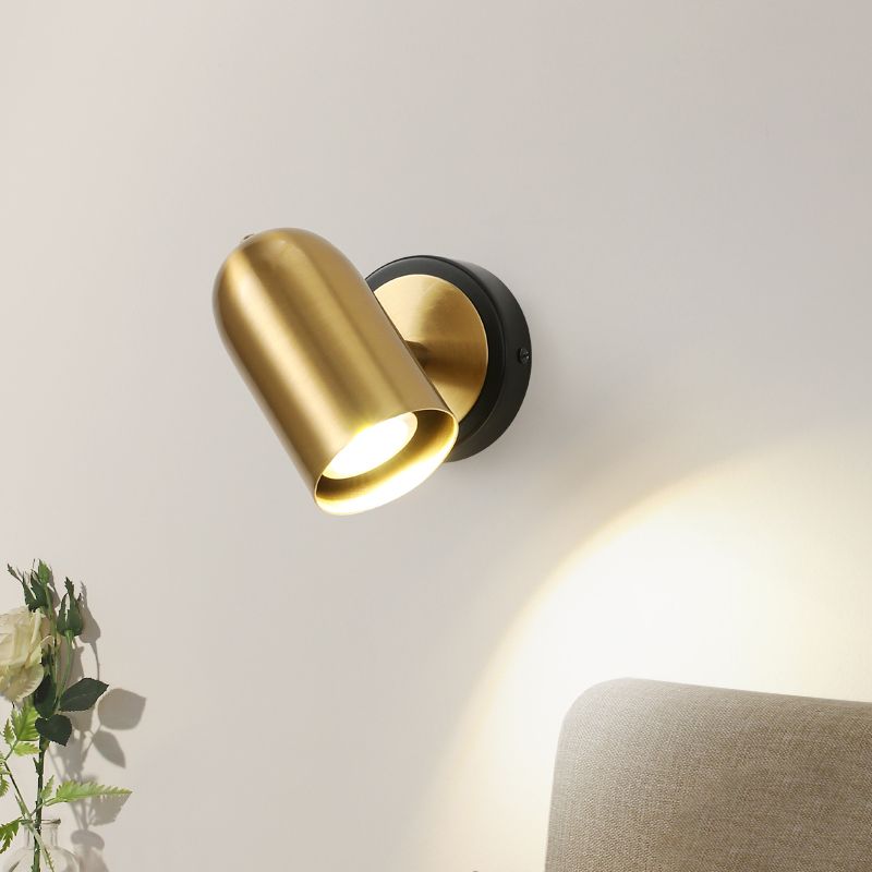 Modern Simple Metal Wall Light Cylinder Shape Rotatable Wall Lamp for Living Room