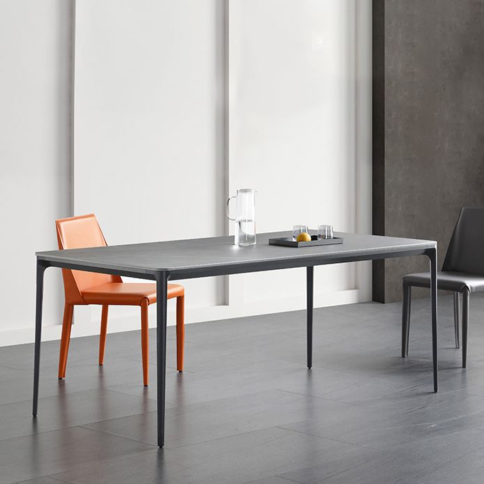 Metal Modern Rectangle Table Sintered Stone Table for Dining Room and Kitchen