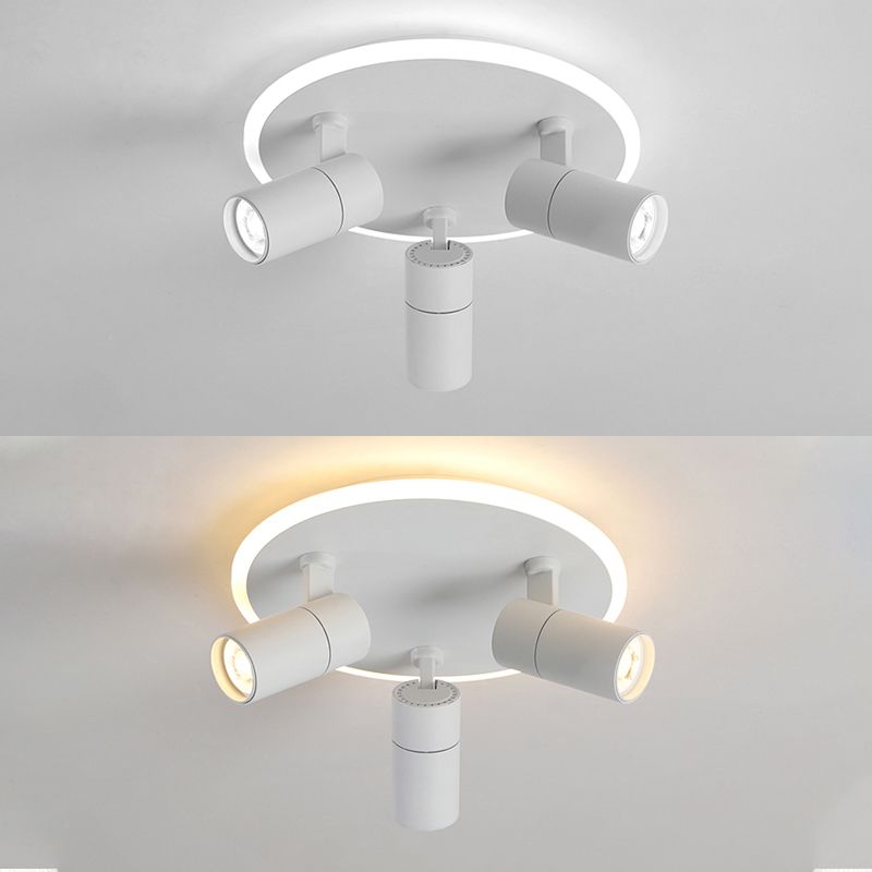 Plafonnier LED moderne en métal blanc, luminaire monté au plafond, pour porche