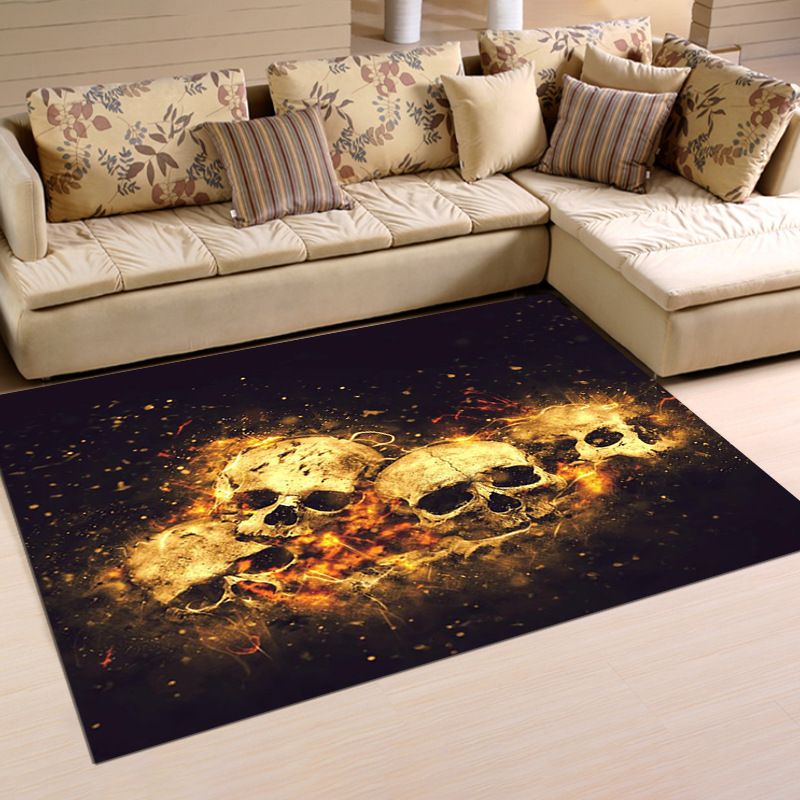 Novelty Carpet Modern Skull Pattern Area Rug Polyester Carpet for Living Room