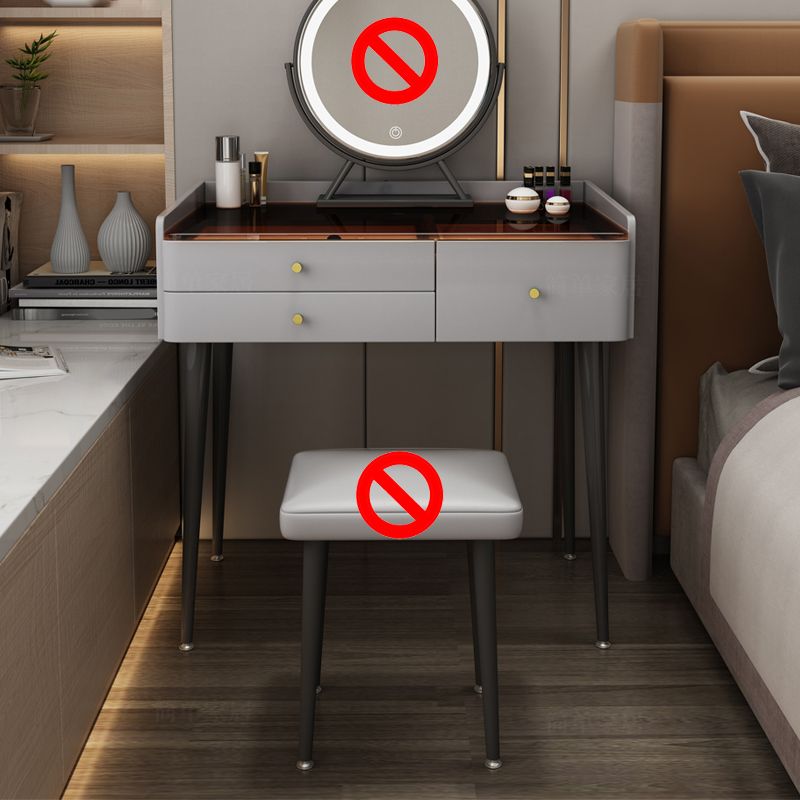 Modern Solid Wood Vanity Dressing Table 3 Drawer Makeup Vanity Set