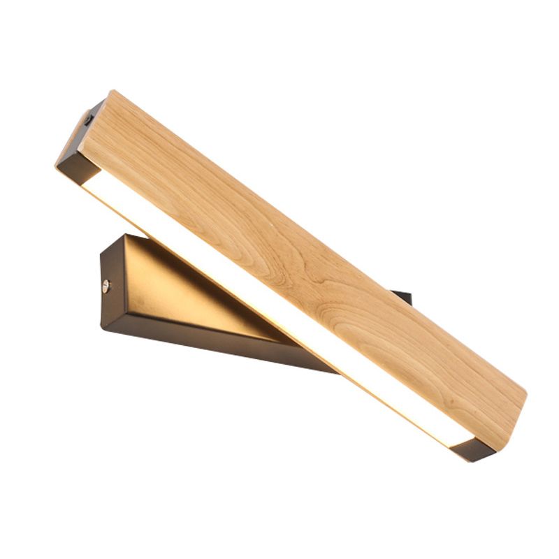 Single Modernism Beige Wall Mounted Sconce Wooden LED Wall Light
