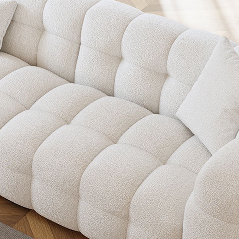 Biscuit Back Sofa Stain Resistant Modern Tuxedo Arm Sofa in White