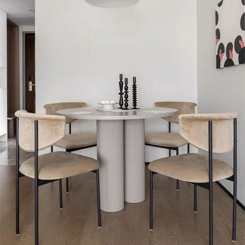 Modern Style Coffee Table with Abstract Base Design Round Wooden Table